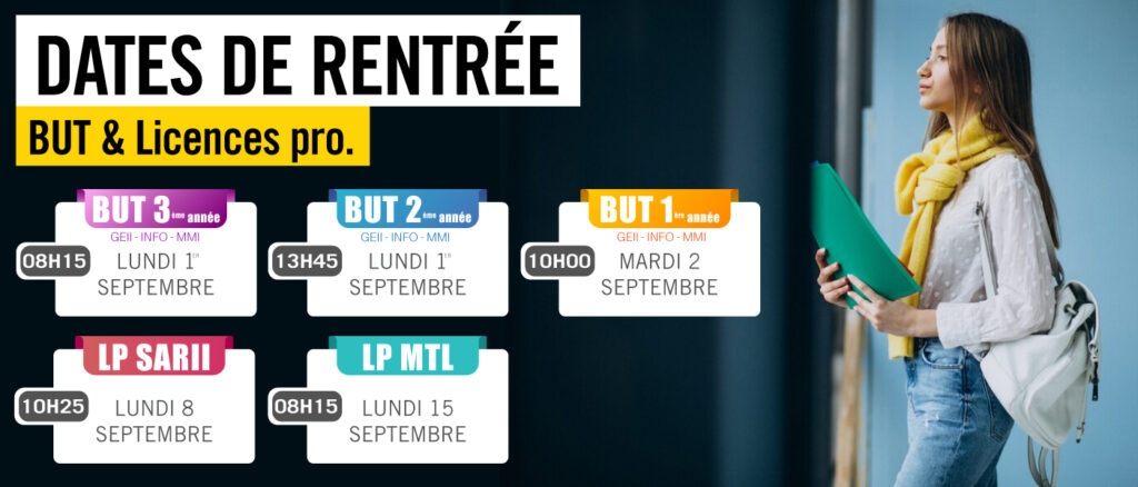 Dates rentrée IUT de Saint-Dié